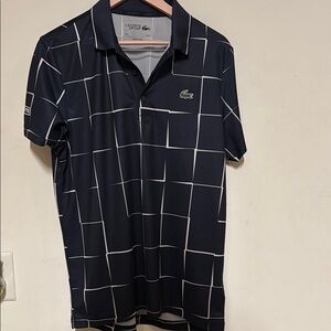 Lacoste Men's Black Checkered Polo Shirt